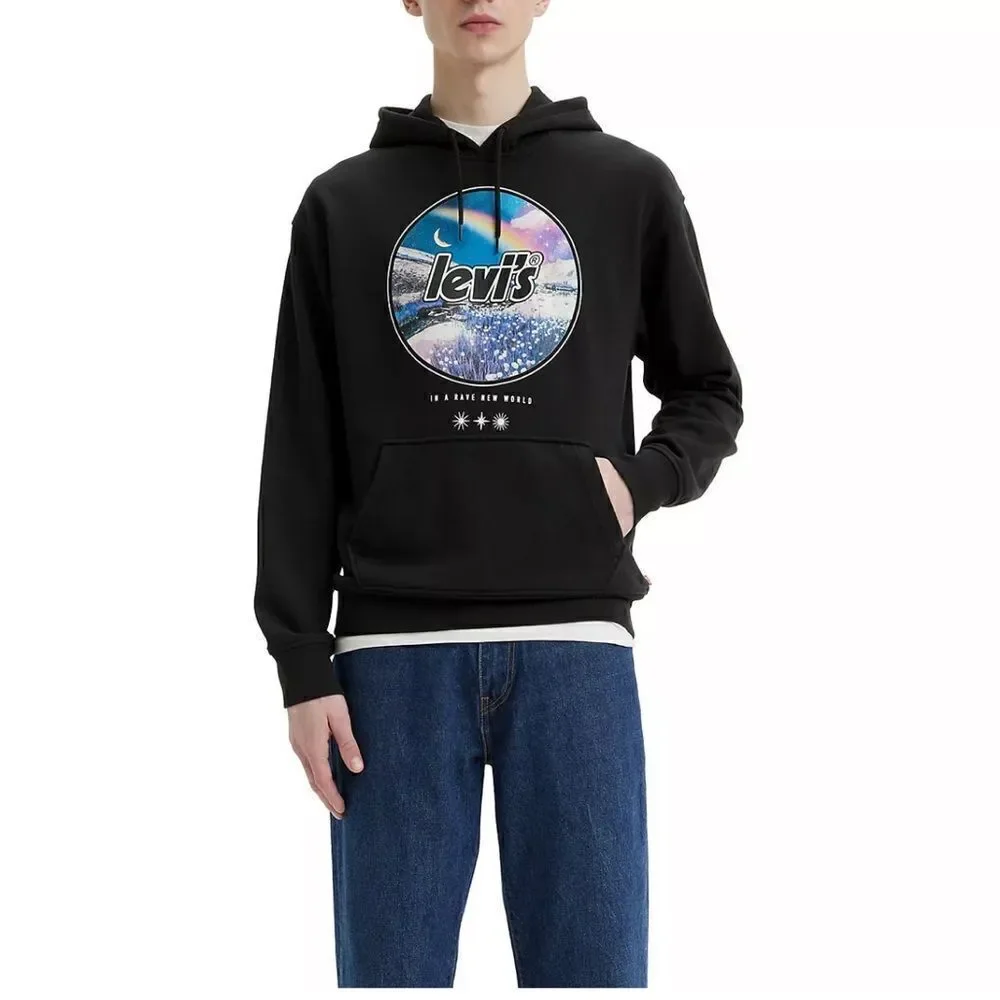 Levi's® Relaxed Fit Graphic Hoodie Poster Caviar XL